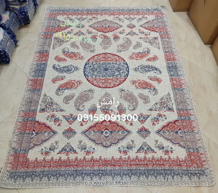 زیرسفره سوپر گلشن یزد جنس مخمل شانل کد ۰۳۱ با رنگ بندی (۳ و ۶ متری)
